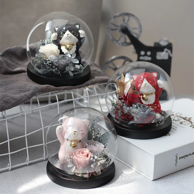 

Diameter=28cm Super Big Size Round Shaped Glass Dome Home Deocration Different Base Transparent Cover DIY Wedding Friend Gift