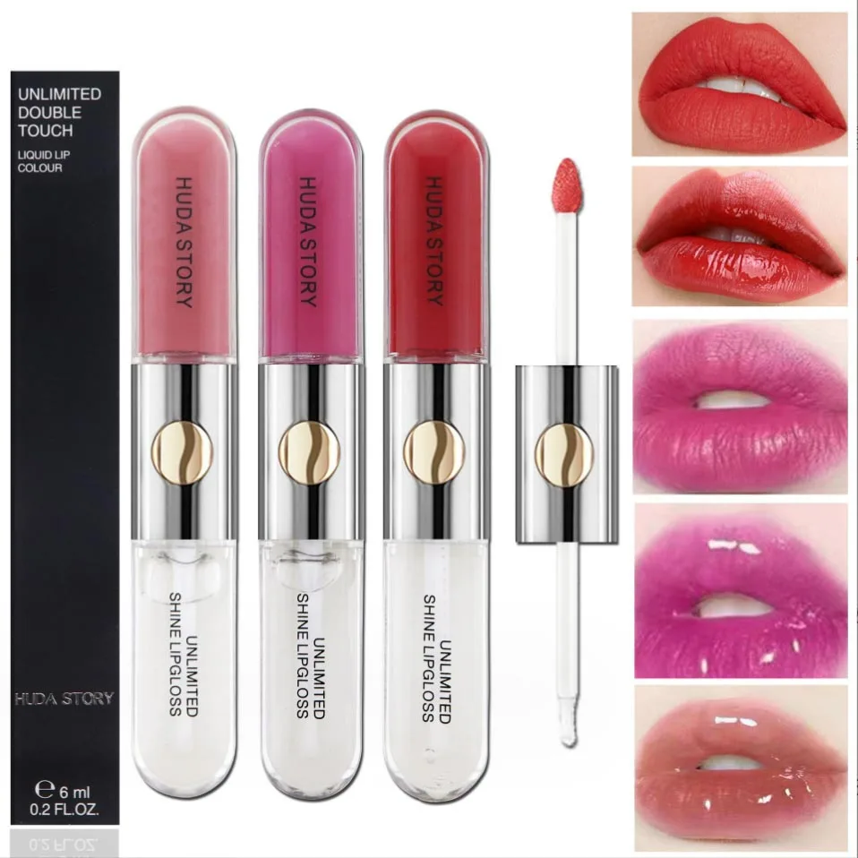 

12-color Double Head Lip Gloss Non-stick Cup Lip Glaze Lip Oil Makeup