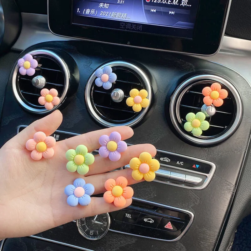 

Mini Aromatherapy Car Air Conditioner Air Outlet Flower Clip Car Air Purifier Perfume Freshener Car Decoration Accessories