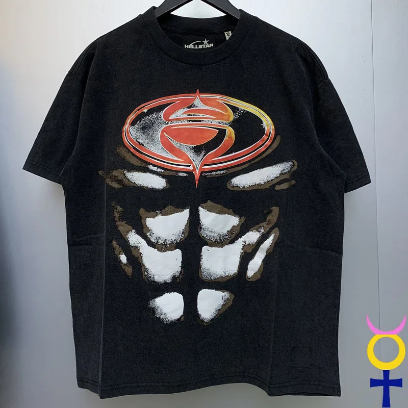 

Vintage Hip Hop Hellstar T-shirt Abstract Print Loose Crewneck Top Tee Men Women Streetwear Everyday Casual Short Sleeves