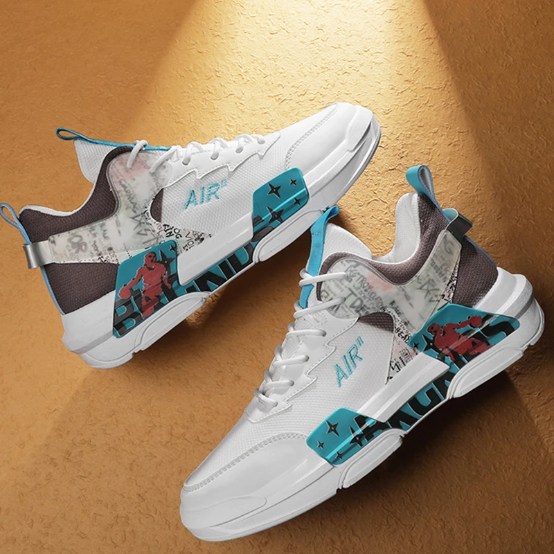 Men's Shoes Breathable Cushioning Non-Slip Student Street Basketball Sports Shoes Gym Fitness Running Training Athletic Sneakers