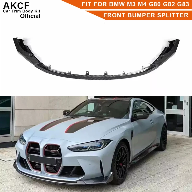 

Подходит для BMW M3 M4 G80 G82 2021 2022 углеродное волокно CSL Стиль передний бампер сплиттер губа Диффузор Крышка отделка FRP передний бампер губа