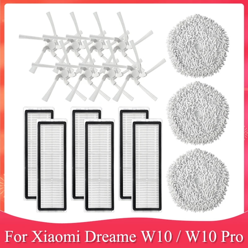 

Replacement Parts Kit For Xiaomi Dreame W10 / W10 Pro Robot Vacuum Cleaner Washable Side Brush HEPA Filter Mop Cloth