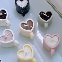 diy love mark cup aromatherapy candle silicone mold handmade heart shaped water cup valentines day candle holder plaster mold