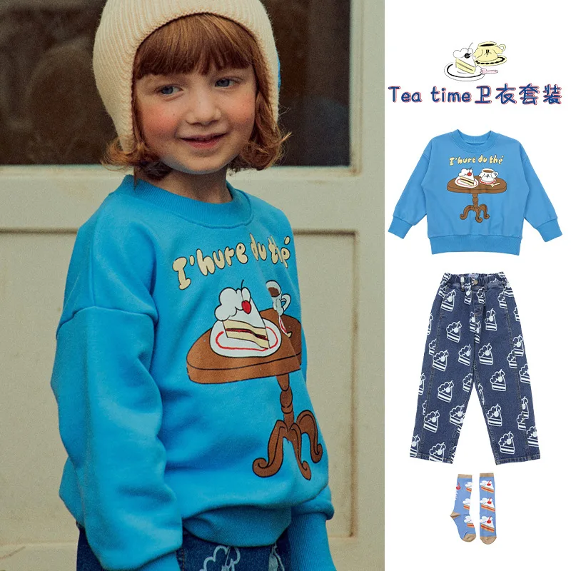 Купи Children's Sweatshirt 2022 Winter Cartoon Padded Boys Sweatshirt Cotton Jeans Korean Fashion Half Body Skirt Children's Clothing за 840 рублей в магазине AliExpress