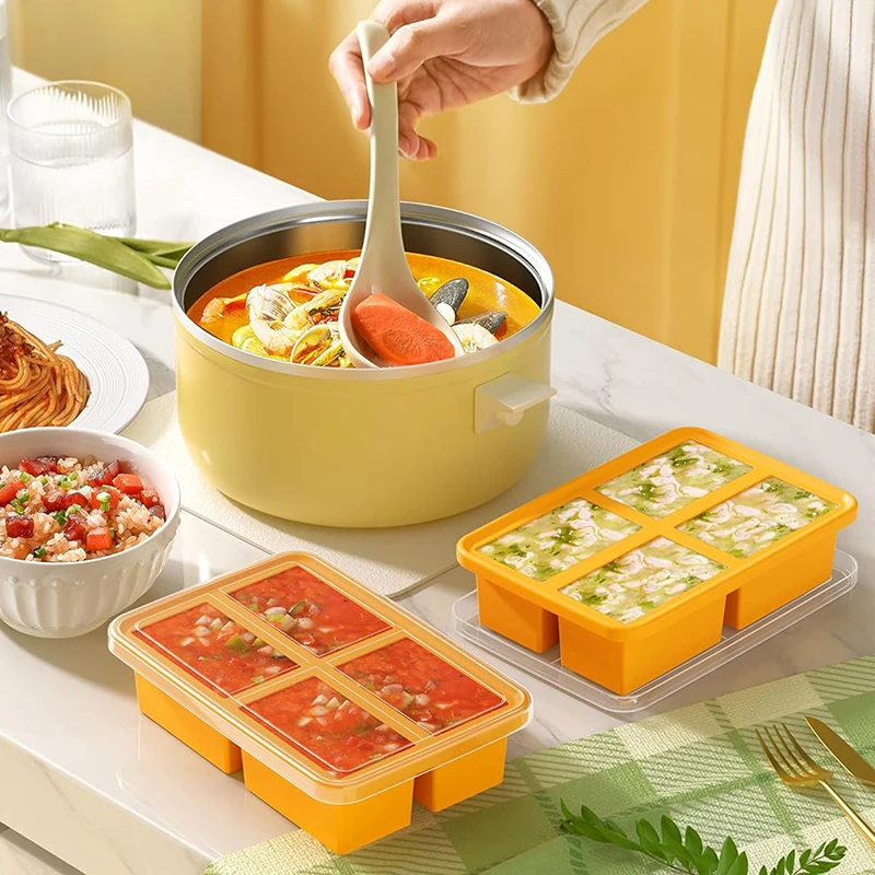 Силиконовые формы для морозильной камеры с сеткой 1/2/3/4 крышками удобный