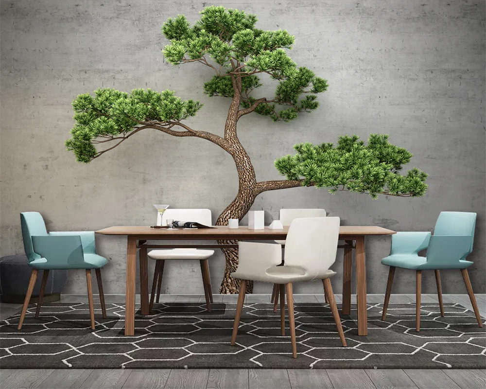 

beibehang Custom New Modern Chinese Landscape Pine Marble Combination Background Wallpaper papel de parede papier peint