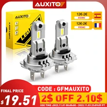 AUXITO 2Pcs Mini LED Headlight H7 Turbo LED Bulb 60W Wireless for Car Head Lamp with Fan 7035 SMD LED 18000LM Super Bright White