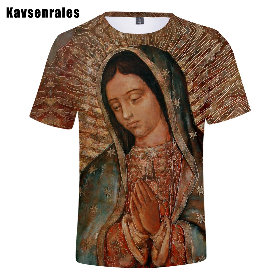 

Guadalupe Virgin Mary Catholic Men's T-shirt Unisex Fashion Casual 3D Print T Shirt Summer Harajuku Short Sleeve Oversized Tops