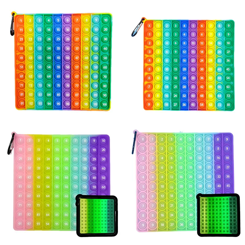 

12-20CM Multiplication Table Pop Bubbles Fidget Toys for Kids Glow at night 2022 Gift Antistress Figet Toys Adults Sensory Toy