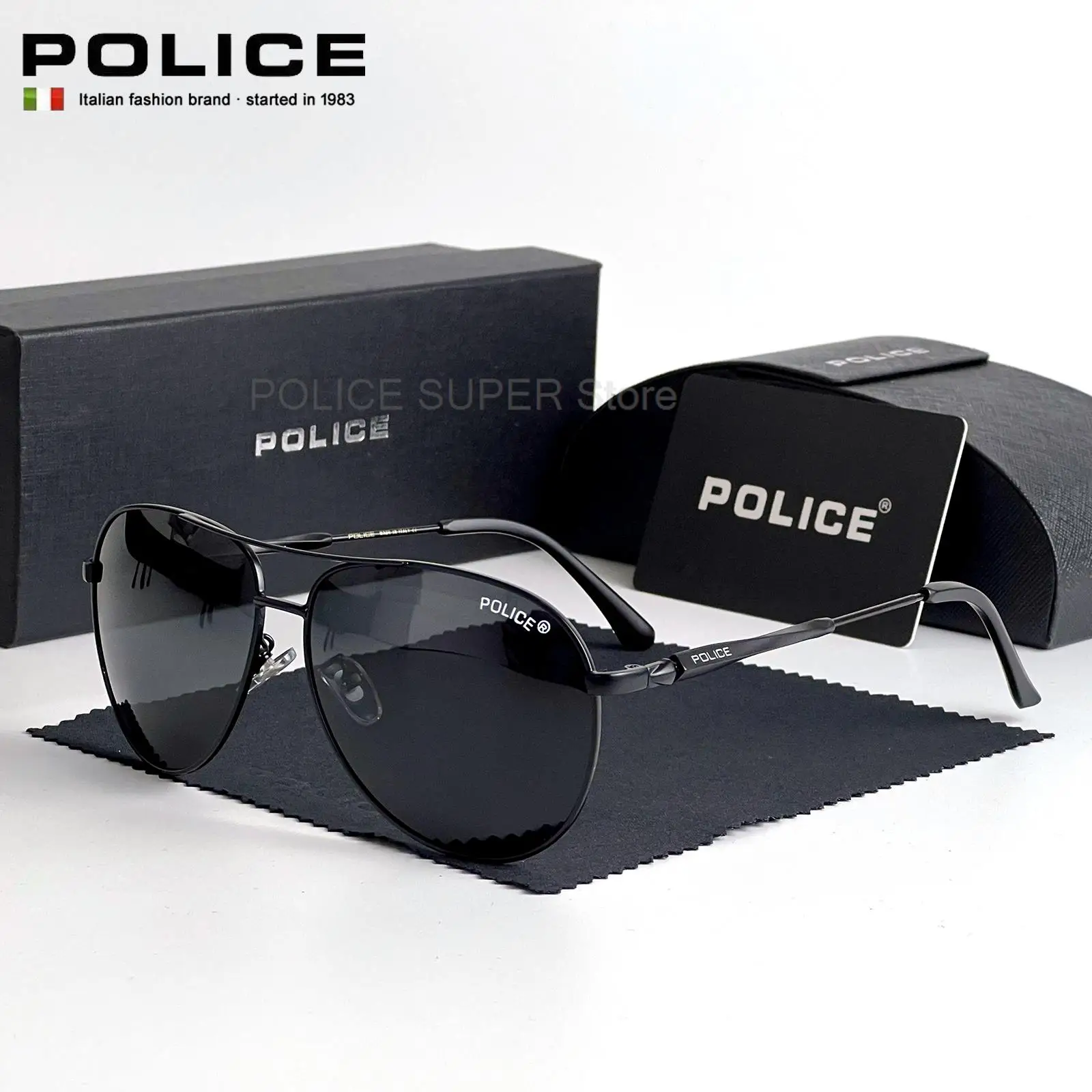 

POLICE Luxury Brand Sunglasses Man Pilot Polarized Lenses Sun Glass UV400 Outdoor Men's Glasses Des Lunettes De Soleil 178