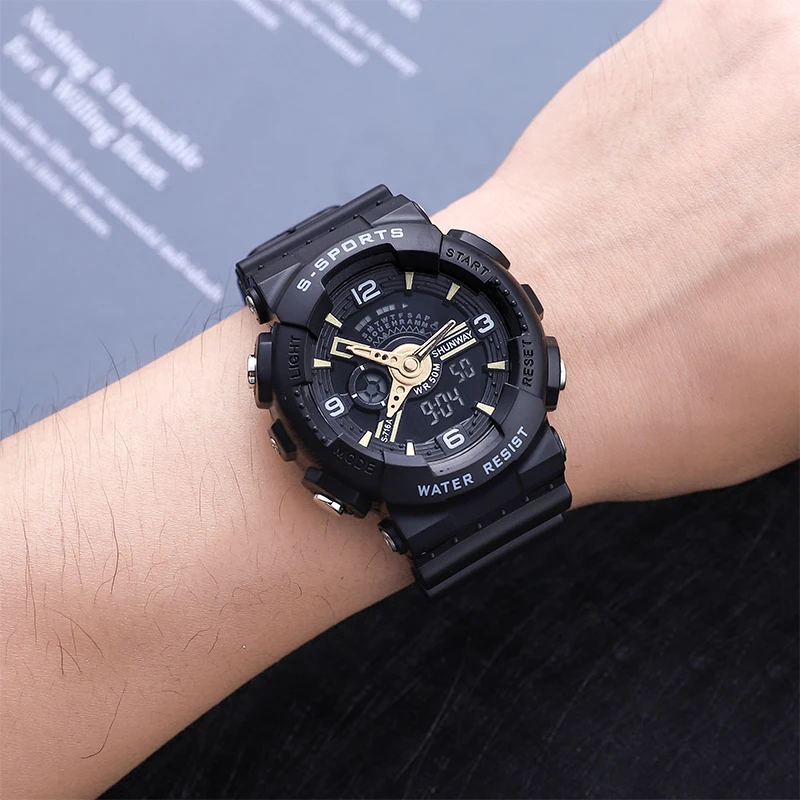 Новинка 2021 Многофункциональные цифровые часы мужские спортивные светящиеся