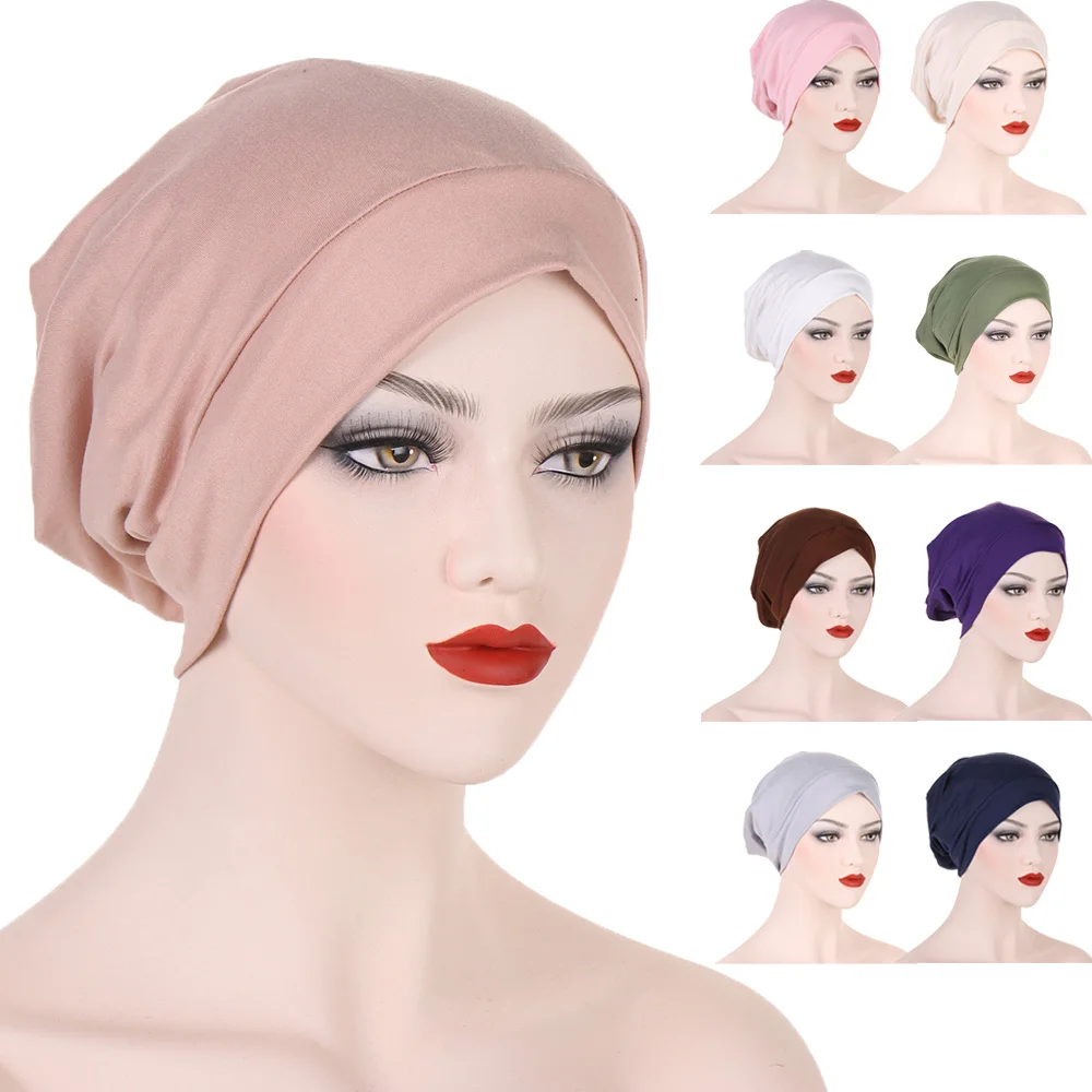 

Satin Lined Sleep Night Cap Beanie Chemo Hat Soft Elastic Band Nightcap Hair Care Hats Wrap Head Hijabs Bonnet Hair Accessories