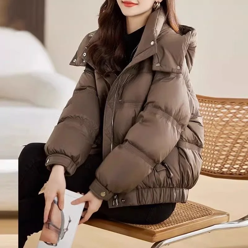 Корейские повседневные хлопковые парки с капюшоном зимние теплые новые