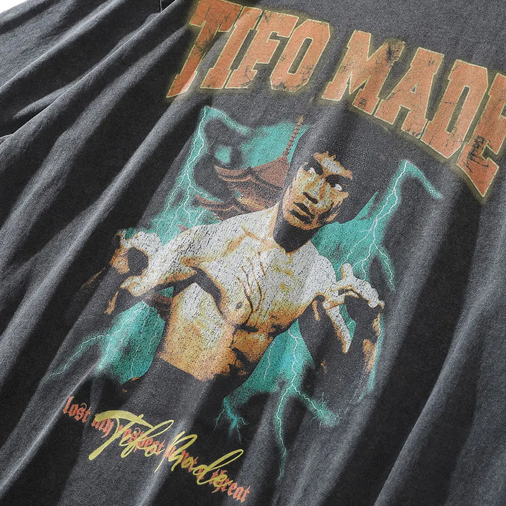 Футболка мужская в стиле ретро уличная одежда хип-хоп с принтом портрета Брюса Ли