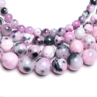 jewelry accessories natural round loose spacer pink zebra persian jade beads