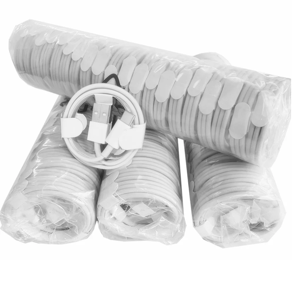 

200Pcs/lot 1M 3Ft White Type C 8pin Usb Cable USB to L cables For Phone 7 8 11 12 Samsung xiaomi lg