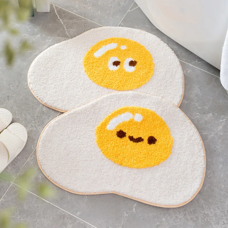 

Egg Carpet Interesting Yolk Bath Mat Water Uptake Rug Non-Slip Doormat For Home Living Room Entrance Door Mat Floor Kitchen Bed