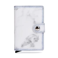 marbling pu card holder mens womens wallet rfid blocking business card holders buckle design hasp purse