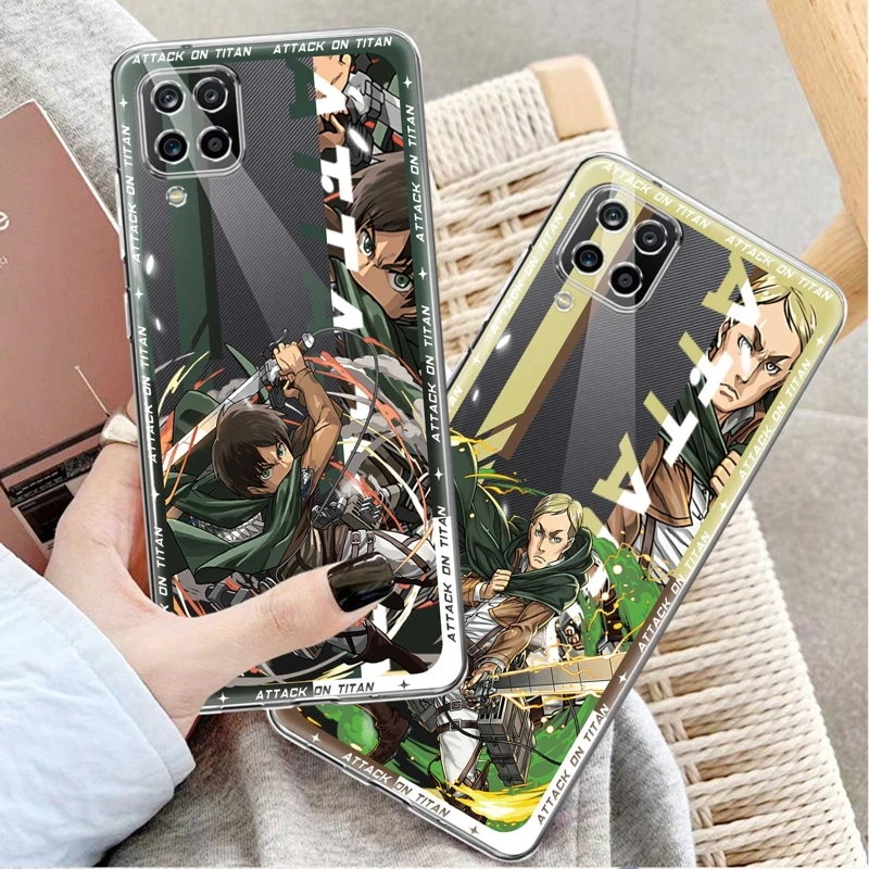 

For Samsung Galaxy A03s A02s A03 Core A02 A04 04s A01 A04e A40 A10 A50s A20e A20s A30 A50s Phone Case Capa Attack On Titan Anime