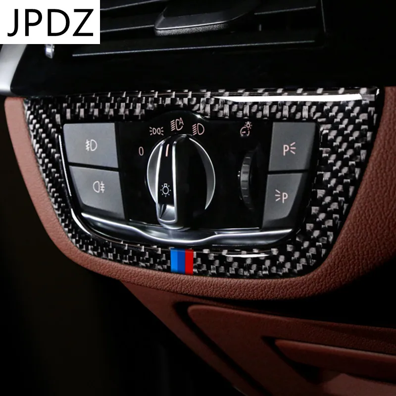 

Кнопки для автомобильных фар из углеродного волокна, переключатель, рамка, отделка, наклейка, украшение для BMW G30 G38 5 серии, автомобильные акс...