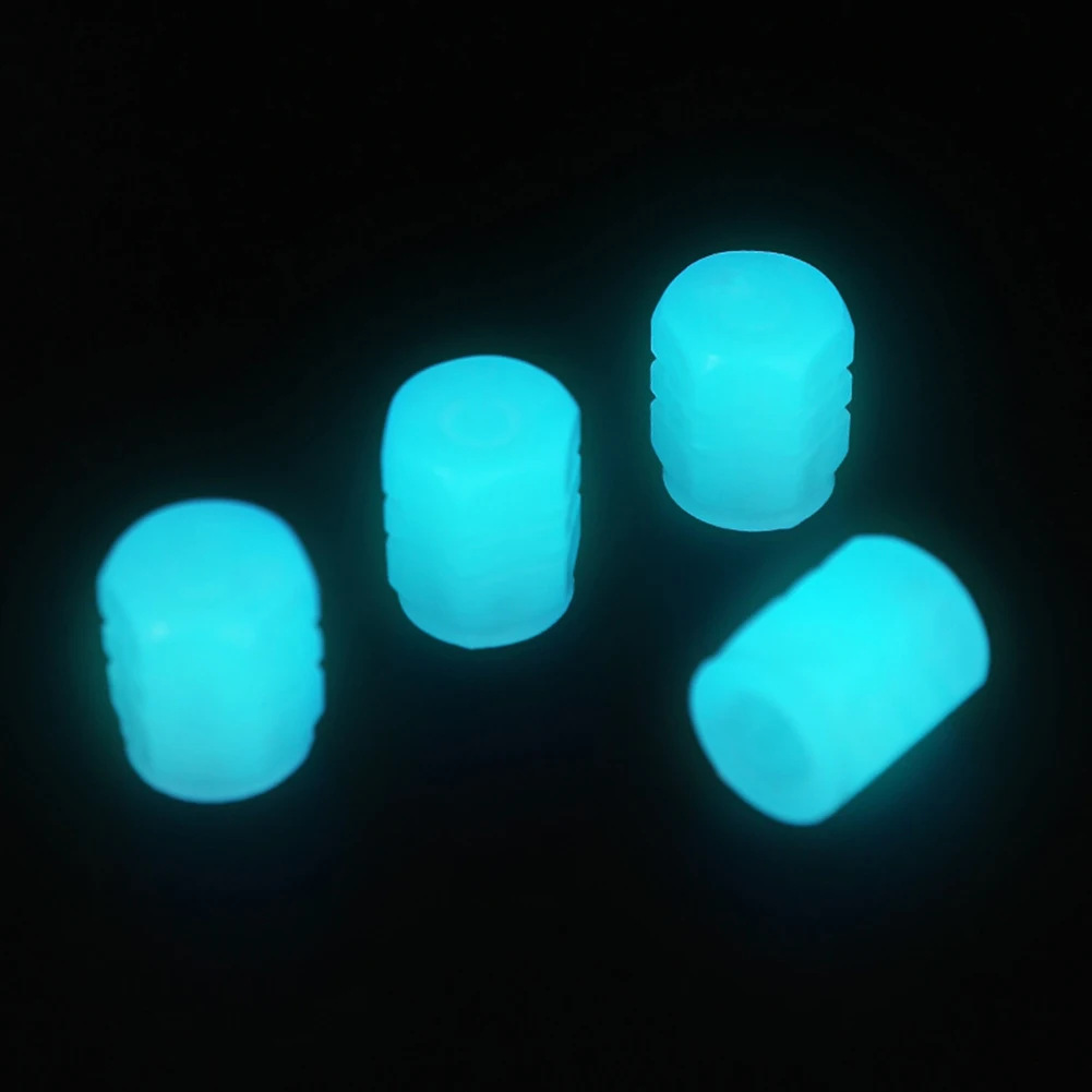 

8PCS Universal Fluorescent Car Tire Valve Cap Luminous Bike Tire Valve Stem Cap ABS Racing Style Fasionable Accessories