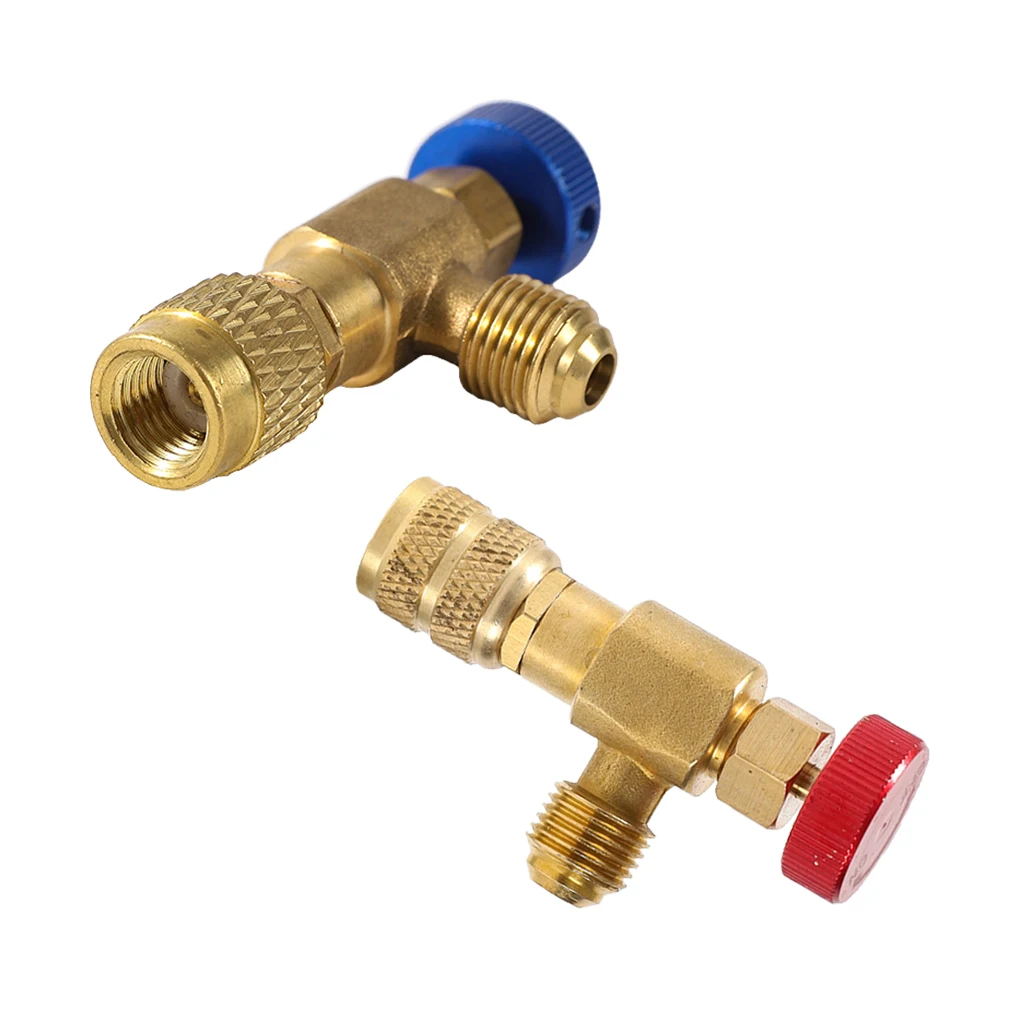 

2 Pieces Coolant Safety Valve Portable Anti-rust Manual 6mpa Rotatable Automotive Air-conditioner Adaptor Connector