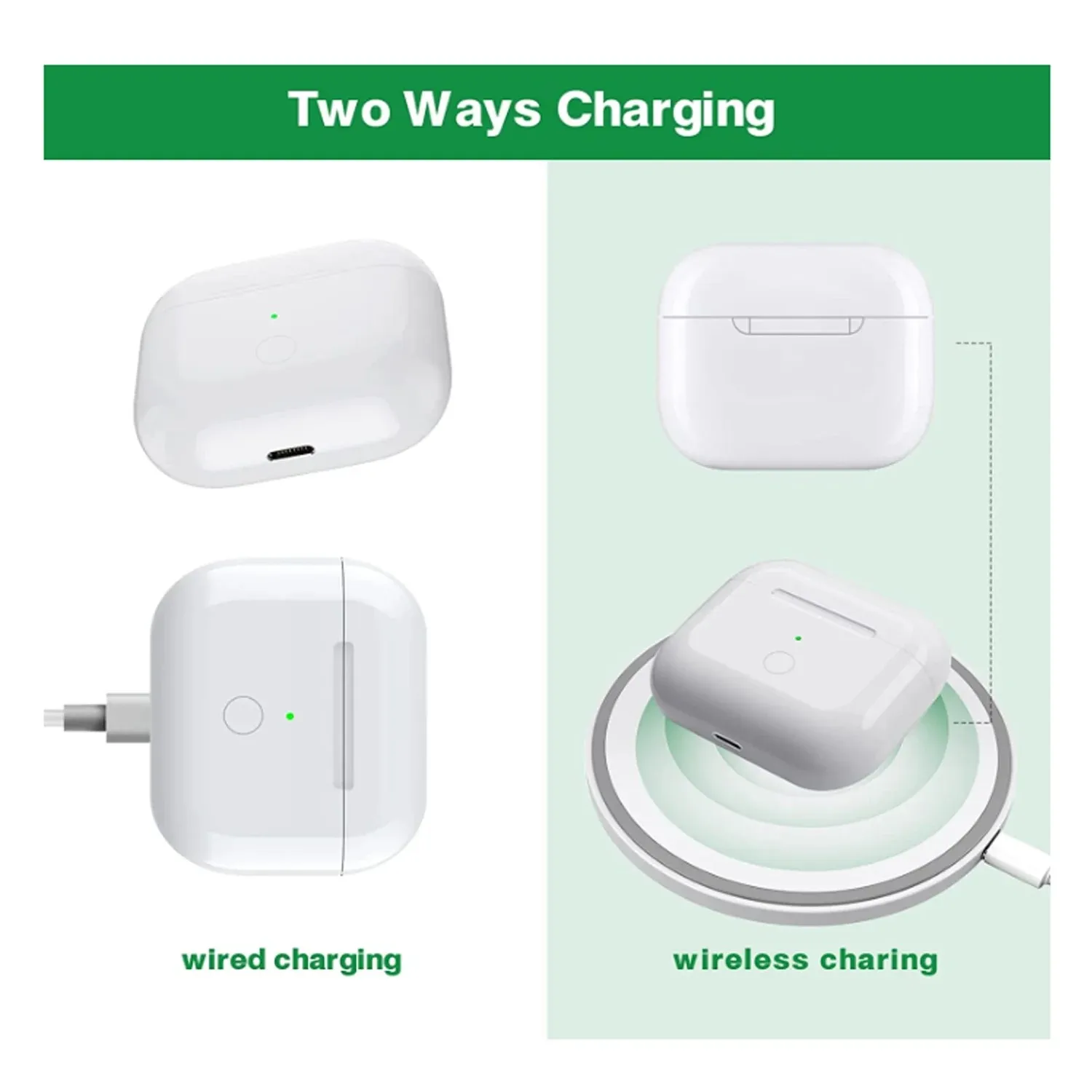 Чехол для беспроводной зарядки наушников Bluetooth Airpods 1-го и 2-го сменного зарядного