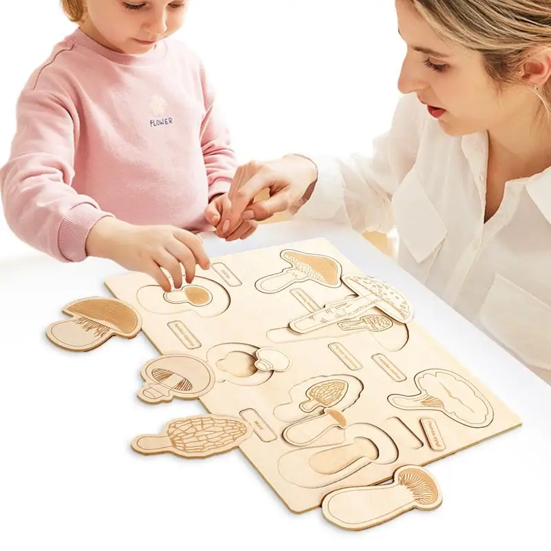 

Wooden Life Cycle Tray Montessori Mushroom Wooden Puzzles For Kids DIY Lifecycle Of Mushroom Jigsaw Puzzle For Toddlers Children