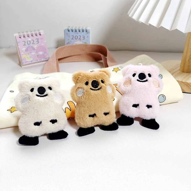 

Cute Fluffy Plush Koala Keychain Toy Stuffed Animal Koala Doll Keyring Backpack Bag Pendant Girl Gifts