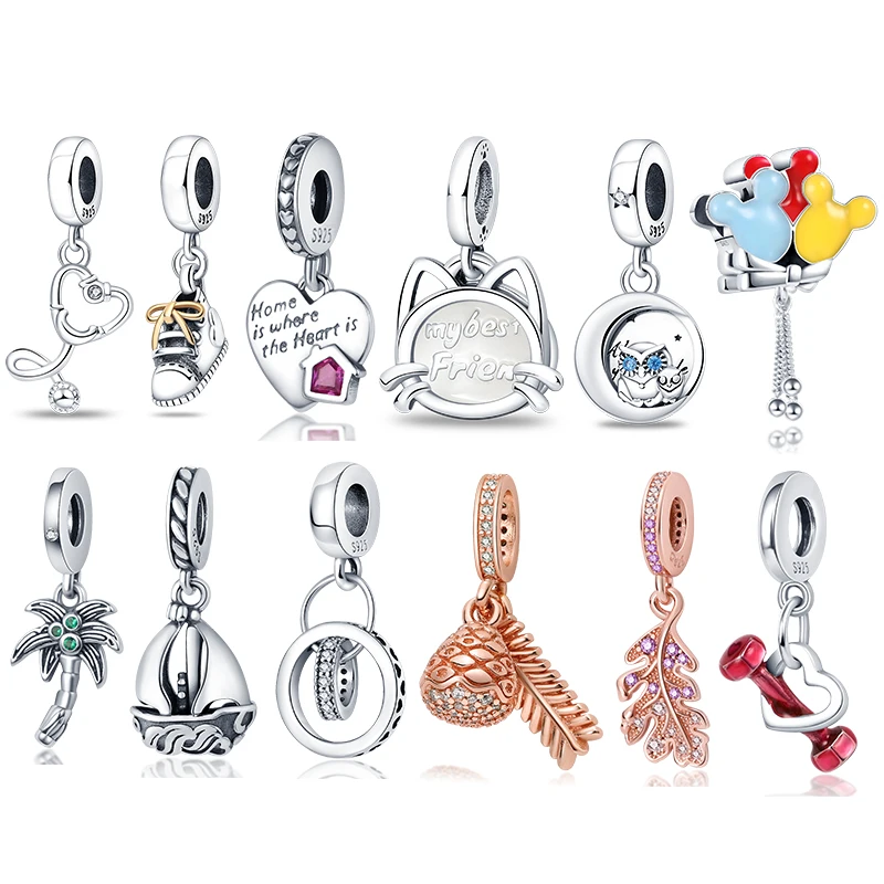 Лидер продаж 100% Настоящее серебро 925 пробы циркониевая серия шарм и бусины