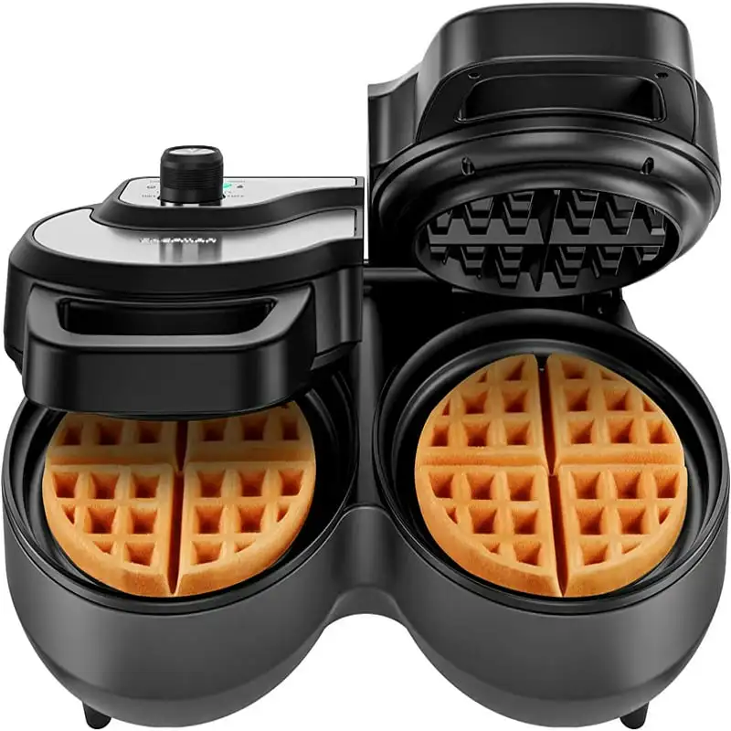 

Waffle Maker, 6-Inch,2 at a time, 7 Shade Temp Control, Non-Stick Waffle Iron Griddle