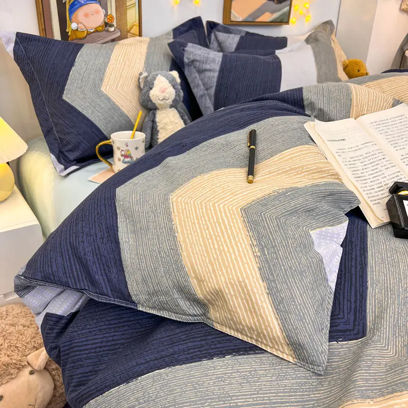 Постельное белье ins фэн-шуй из промытого хлопка четырех предметов маленькая