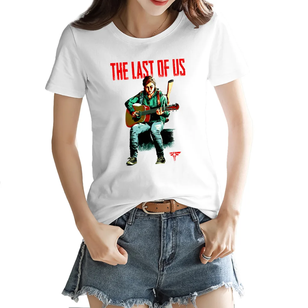 

Graphic Cool THE LAST OF US Part II Ellie Take On Me, I'll be Gone Crewneck T-shirt White Geek HarajukuTops Tees European Size