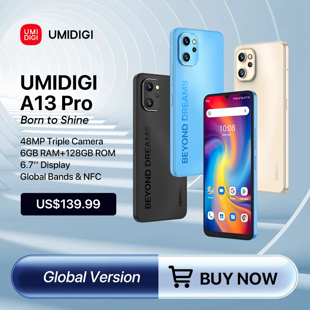 [In Stock] UMIDIGI A13 Pro Smartphone, 6GB 128GB, NFC, 48MP Camera, 6.7