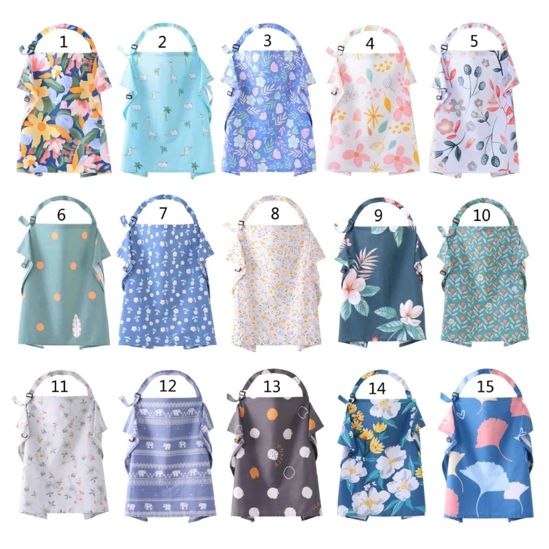 

Baby Nursing Cover Adjust-able Feeding Cover Baby Carseat Canopy Breast Feeding Privacy Protections Towel Nursing Supply N1HB