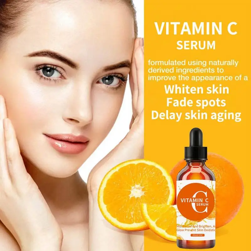 

Эссенция для лица с витамином C, 30 мл, осветляющая, увлажняющая и питательная сыворотка для кожи, масло для удаления темных пятен & круги