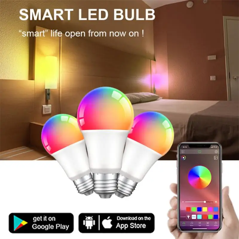 

E27 Lamp Bulb Dimmable Color Rgb Led Light Smart Home Smart Light Bulb Energy Saving Voice Control Support Alexa Google Home