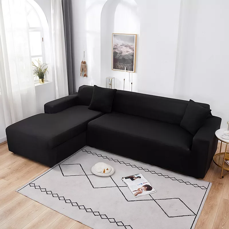 

NEW Plain Sofa Covers for Living Room Corner Couch Cover L Shaped Chaise Longue Slipcovers Chair Protector 1/2/3/4 Seater