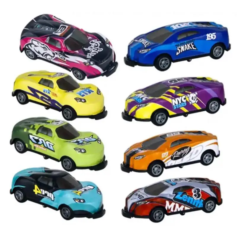 

6-8pcs jumping Stunt Toy Car Pull Back Vehicles Alloy Pull Back Catapult Car 360 Flip Dump Car Toy Mini Car Models Game For Kids