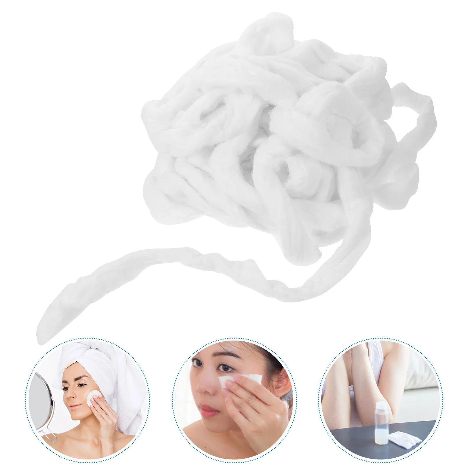 

1 Pack of Diposable Cotton Ball Professional Cotton Strip Makeup Cotton Hairdressing Cotton Ball White (200g) Wool