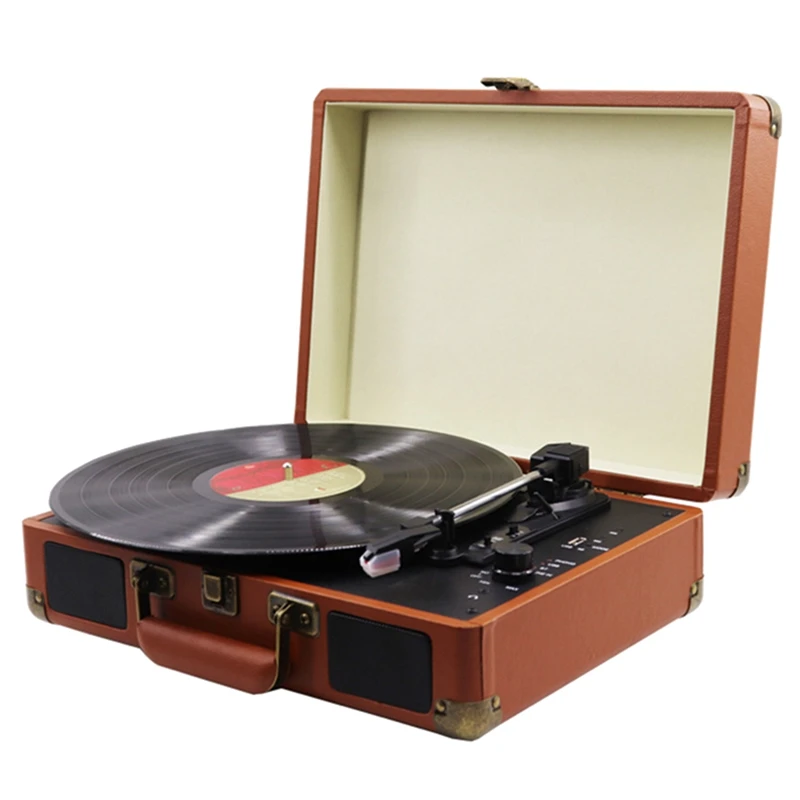 

FULL-Vinyl Player Turntable Record Player With Bluetooth And USB Phonograph Player For 33/45/78 Video Recorder-EU Player