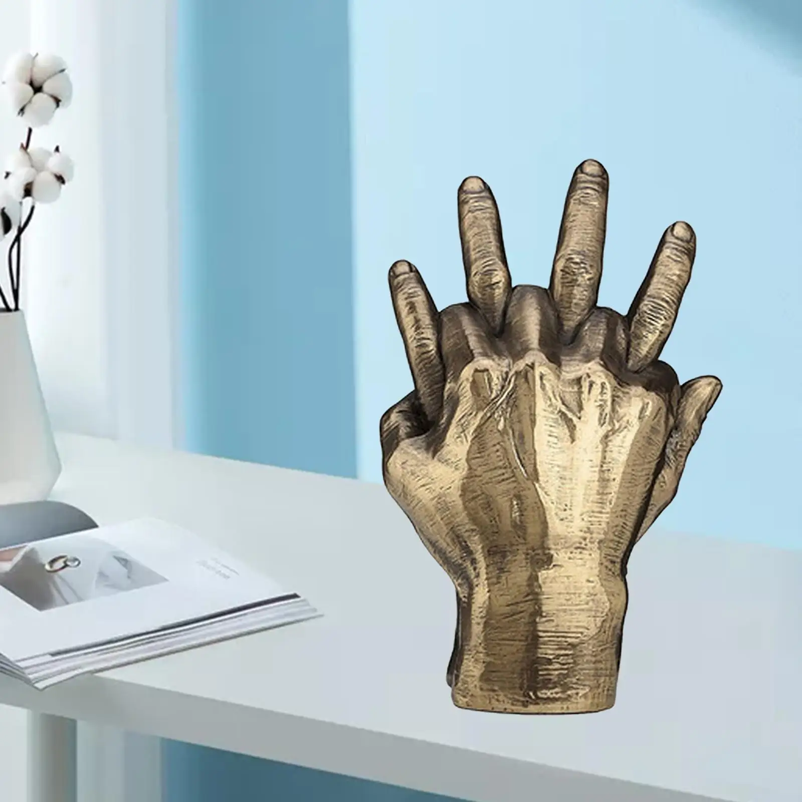 

Clasped Hands Statue Art Sculpture and hotel Desktop Figurine Decor