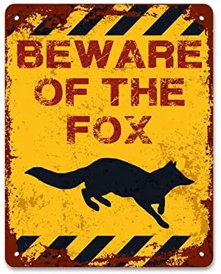 

Остерегайтесь лисы Забавный знак Foxy леди металлический знак винтажный эффект 12x8 дюймов