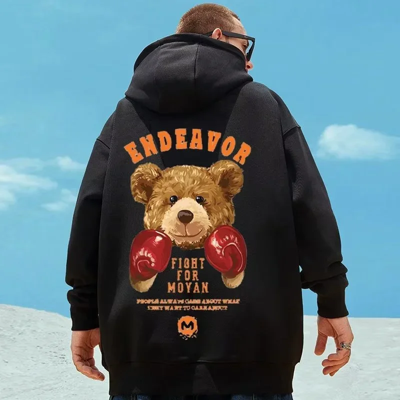 

Мужская Флисовая Толстовка с капюшоном и принтом, в стиле хип-хоп