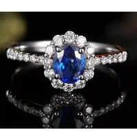 2022 cute woman rings korean fashion gothic accessories half ring zircon inlaid sapphire open ring gold jewelry engagement ring