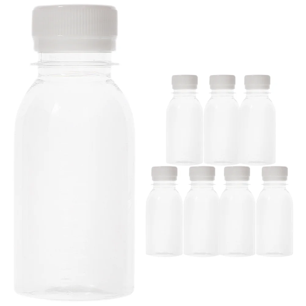 

8 Pcs Milk Bottle Bottles Lids Fridge Mini Containers Plastic Bulk Water Kids Beverage Caps Household Clear