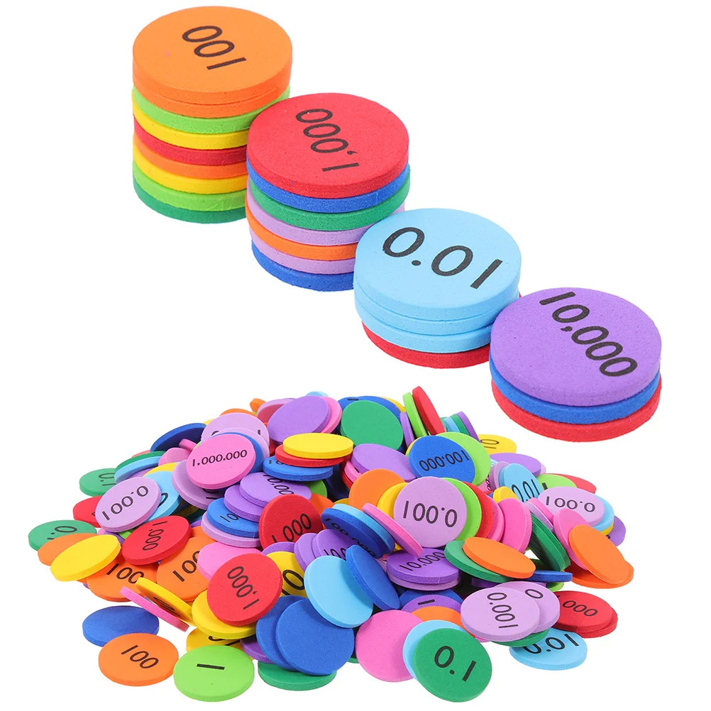 

320 Pcs Digital Wafer Colored Place Value Disks Kit Number Round Children's Toys Learning Math Arithmetic Eva Kid