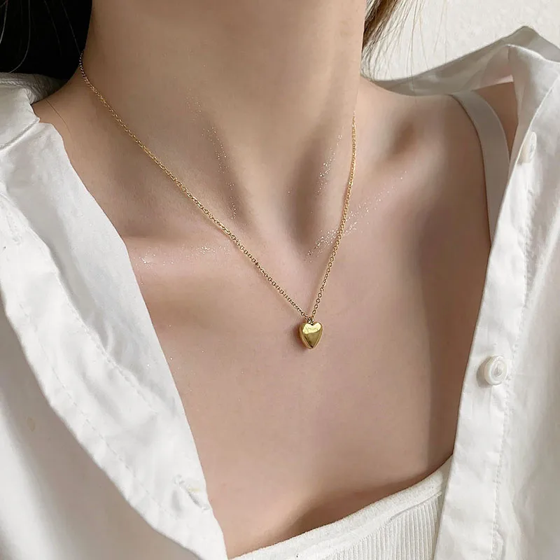 

Fashion women's necklace 925 sterling silver necklace heart-shaped clavicle chain eternal love women's jewelry anniversary gift