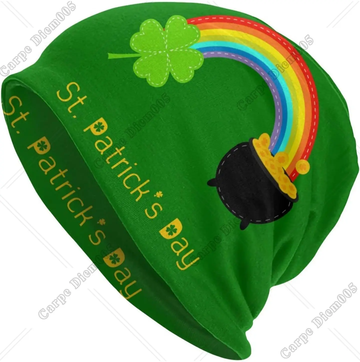 Шапка-бини в стиле Св. Патрика для мужчин и женщин Теплый головной убор с радужным